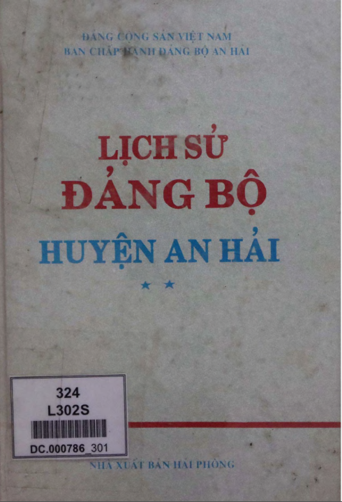 LỊCH SỬ ĐẢNG BỘ HUYỆN AN HẢI 1955 - 1995 (BẢN GỐC)